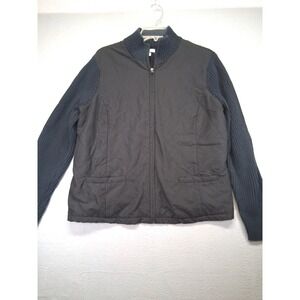 Croft & Barrow Women's Full Zip Jacket  Black Pockets  Size L